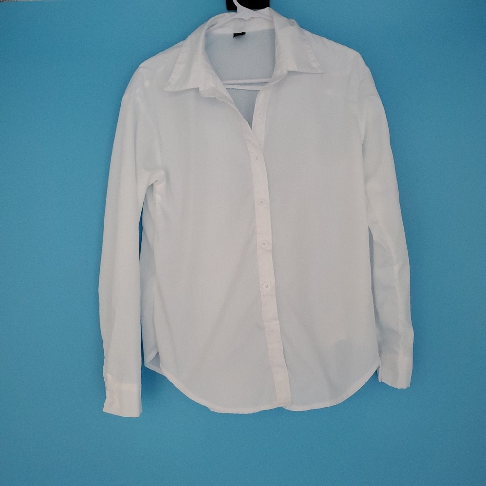 SHEIN Shirt Size XS White Long Sleeve Button Down